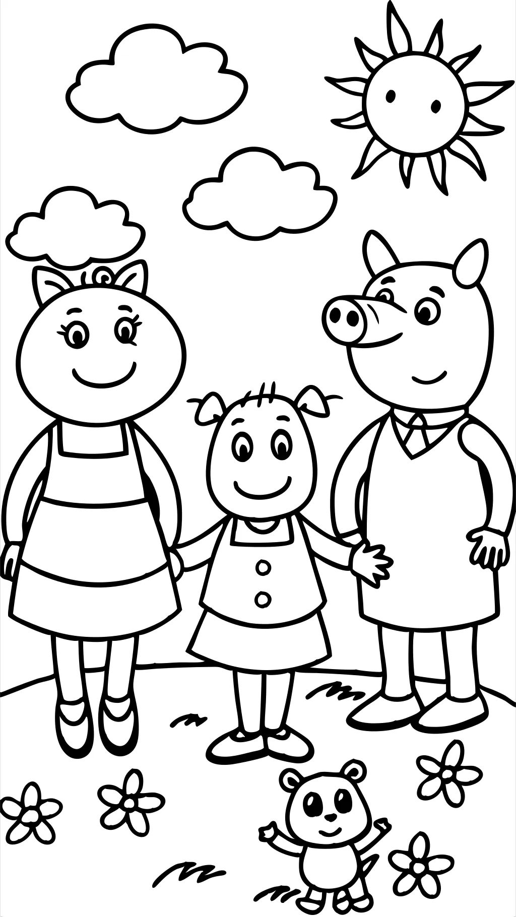 Página de coloración de cerdo de peppa